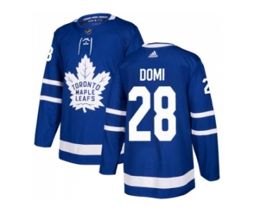 Men Adidas Toronto Maple Leafs #28 Tie Domi Blue Home Authentic Stitched NHL Jersey
