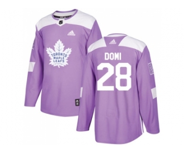 Men Adidas Toronto Maple Leafs #28 Tie Domi Purple Authentic Fights Cancer Stitched NHL Jersey