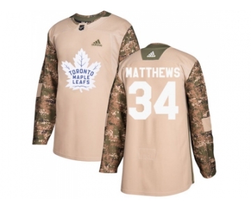 Men Adidas Toronto Maple Leafs #34 Auston Matthews Camo Authentic 2017 Veterans Day Stitched NHL Jersey