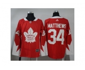 Men Adidas Toronto Maple Leafs #34 Auston Matthews Red Team Canada Authentic Stitched NHL Jersey