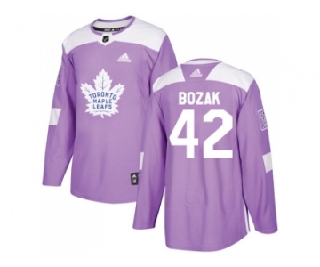 Men Adidas Toronto Maple Leafs #42 Tyler Bozak Purple Authentic Fights Cancer Stitched NHL Jersey