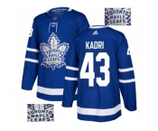 Men Adidas Toronto Maple Leafs #43 Nazem Kadri Blue Home Authentic Fashion Gold Stitched NHL Jersey