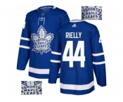 Men Adidas Toronto Maple Leafs #44 Morgan Rielly Blue Home Authentic Fashion Gold Stitched NHL Jersey