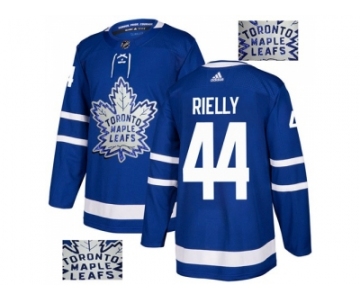 Men Adidas Toronto Maple Leafs #44 Morgan Rielly Blue Home Authentic Fashion Gold Stitched NHL Jersey