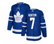 Men Adidas Toronto Maple Leafs #7 Tim Horton Blue Home Authentic Stitched NHL Jersey