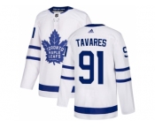 Men Adidas Toronto Maple Leafs #91 John Tavares White Road Authentic Stitched NHL Jersey