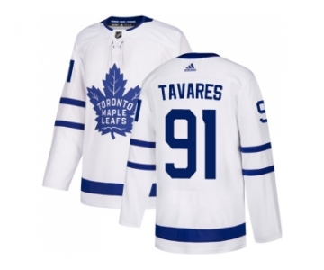 Men Adidas Toronto Maple Leafs #91 John Tavares White Road Authentic Stitched NHL Jersey