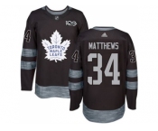 Men Toronto Maple Leafs #34 Auston Matthews Black 1917-2017 100th Anniversary Stitched NHL Jersey