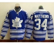Men Toronto Maple Leafs #34 Auston Matthews Blue 1917-2017 100th Anniversary Stitched NHL Jersey
