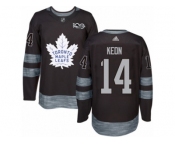 Men's Adidas Toronto Maple Leafs #14 Dave Keon Authentic Black 1917-2017 100th Anniversary NHL Jersey