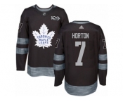 Men's Adidas Toronto Maple Leafs #7 Tim Horton Authentic Black 1917-2017 100th Anniversary NHL Jersey