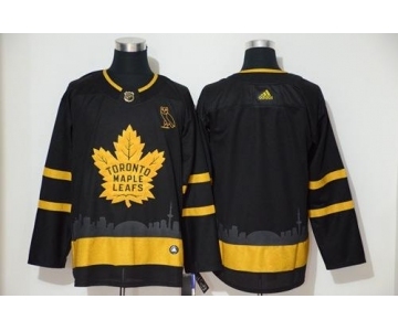 Men's Maple Leafs Blank Black City Edition Authentic Stitched Hockey Jersey