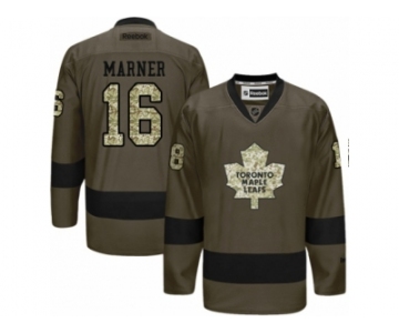 Men's Reebok Toronto Maple Leafs #16 Mitchell Marner Authentic Green Salute to Service NHL Jersey