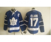 Men's Reebok Toronto Maple Leafs #17 Wendel Clark Authentic Royal Blue New Third NHL Jersey