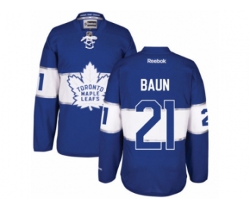 Men's Reebok Toronto Maple Leafs #21 Bobby Baun Authentic Royal Blue 2017 Centennial Classic NHL Jersey