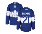Men's Reebok Toronto Maple Leafs #21 Borje Salming Authentic Royal Blue 2017 Centennial Classic NHL Jersey
