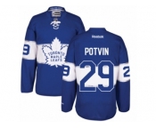 Men's Reebok Toronto Maple Leafs #29 Felix Potvin Authentic Royal Blue 2017 Centennial Classic NHL Jersey