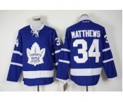 Men's Reebok Toronto Maple Leafs #34 Auston Matthews Authentic Royal Blue New Third NHL Jersey