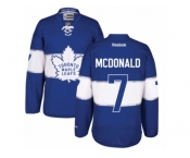 Men's Reebok Toronto Maple Leafs #7 Lanny McDonald Authentic Royal Blue 2017 Centennial Classic NHL Jersey