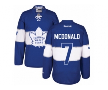 Men's Reebok Toronto Maple Leafs #7 Lanny McDonald Authentic Royal Blue 2017 Centennial Classic NHL Jersey