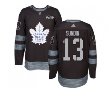 Men's Toronto Maple Leafs #13 Mats Sundin Black 1917-2017 100th Anniversary Stitched NHL Jersey