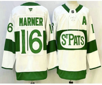 Men's Toronto Maple Leafs #16 Mitch Marner White St Pats Authentic Jersey