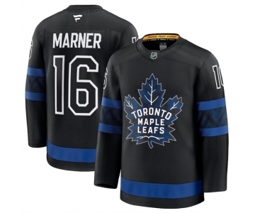 Men's Toronto Maple Leafs #16 Mitchell Marner Black 2024-25 Alternate Stitched Hockey Jersey