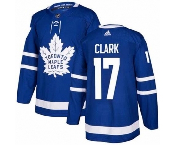 Men's Toronto Maple Leafs  #17 Wendel Clark Blue Home Authentic Stitched NHL Jersey