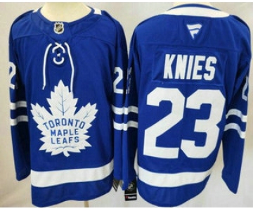 Men's Toronto Maple Leafs #23 Matthew Knies Blue Authentitc Jersey