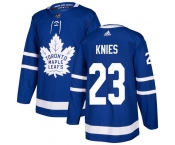 Men's Toronto Maple Leafs #23 Matthew Knies Blue Stitched Jersey