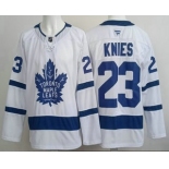 Men's Toronto Maple Leafs #23 Matthew Knies White Authentitc Jersey