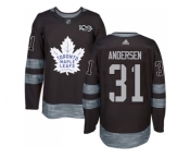 Men's Toronto Maple Leafs #31 Frederik Andersen Black 1917-2017 100th Anniversary Stitched NHL Jersey