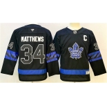 Men's Toronto Maple Leafs #34 Auston Matthews Black 2024-25 Alternate With C Patch Stitched Jersey
