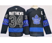Men's Toronto Maple Leafs #34 Auston Matthews Black 2024-25 Stitched Jersey