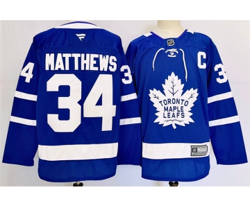 Men's Toronto Maple Leafs #34 Auston Matthews Blue 2024-25 Stitched Jersey