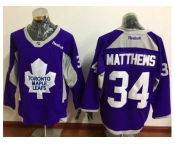 Men's Toronto Maple Leafs #34 Auston Matthews Purple Practice Stitched NHL Jersey