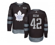 Men's Toronto Maple Leafs #42 Tyler Bozak Black 1917-2017 100th Anniversary Stitched NHL Jersey