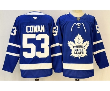 Men's Toronto Maple Leafs #53 Easton Cowan Blue 2026 Stitched Hockey Jersey