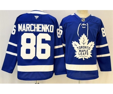 Men's Toronto Maple Leafs #86 Kirill Marchenko Blue 2026 Stitched Hockey Jersey
