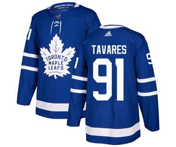 Men's Toronto Maple Leafs #91 John Tavares Blue Home Stitched Hockey Jersey