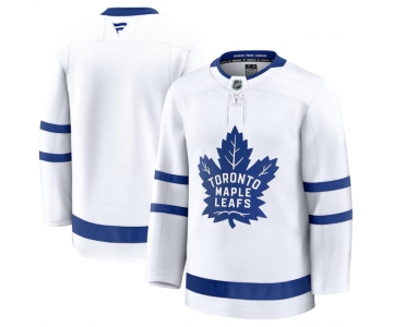 Men's Toronto Maple Leafs Blank White 2024-25 Away Stitched Hockey Jersey