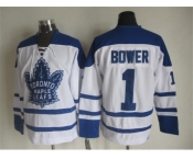 NHL Toronto Maple Leafs #1 Bower white Throwback Fel Visking Shoulder Stitched jerseys