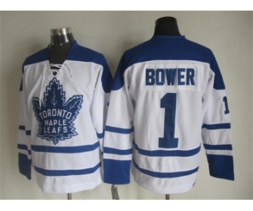 NHL Toronto Maple Leafs #1 Bower white Throwback Fel Visking Shoulder Stitched jerseys