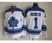 NHL Toronto Maple Leafs #1 Bower white Throwback Stitched jerseys
