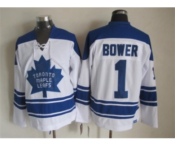 NHL Toronto Maple Leafs #1 Bower white Throwback Stitched jerseys