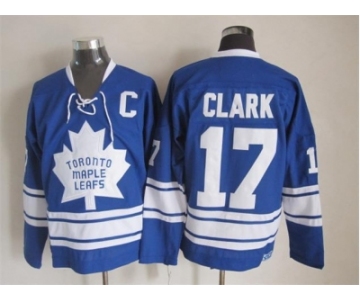 NHL Toronto Maple Leafs #17 Wendel Clark blue Throwback Stitched jerseys