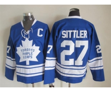 NHL Toronto Maple Leafs #27 Darryl Sittler blue Throwback Stitched jerseys