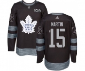 Reebok Toronto Maple Leafs #15 Matt Martin Authentic Black 1917-2017 100th Anniversary NHL Jersey
