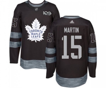 Reebok Toronto Maple Leafs #15 Matt Martin Authentic Black 1917-2017 100th Anniversary NHL Jersey