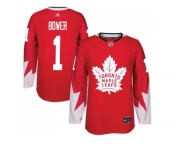 Toronto Maple Leafs #1 Johnny Bower Red Alternate Stitched NHL Jersey